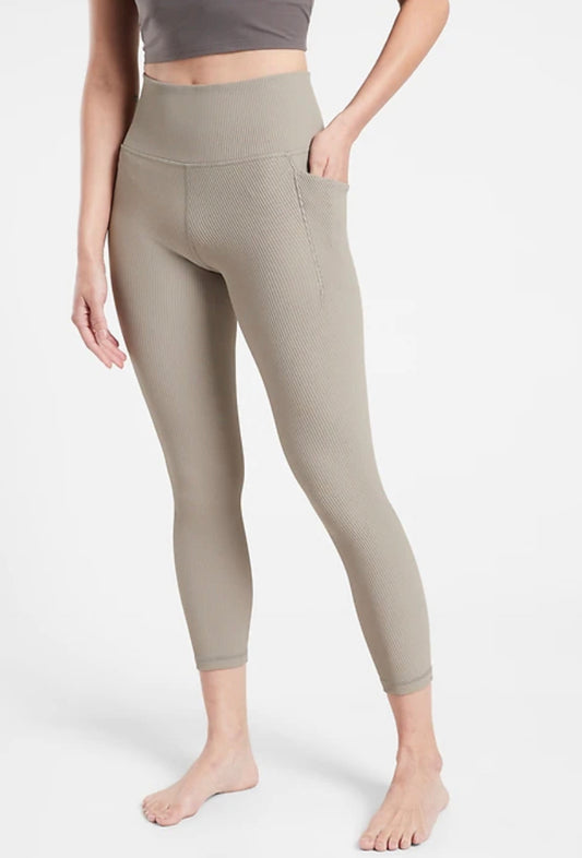 ATHLETA Salutation Stash Pocket Rib 7/8 Tight (NEW) Small