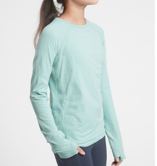 Athleta Girl Shimmer Power UP Top, Bluegrass Green