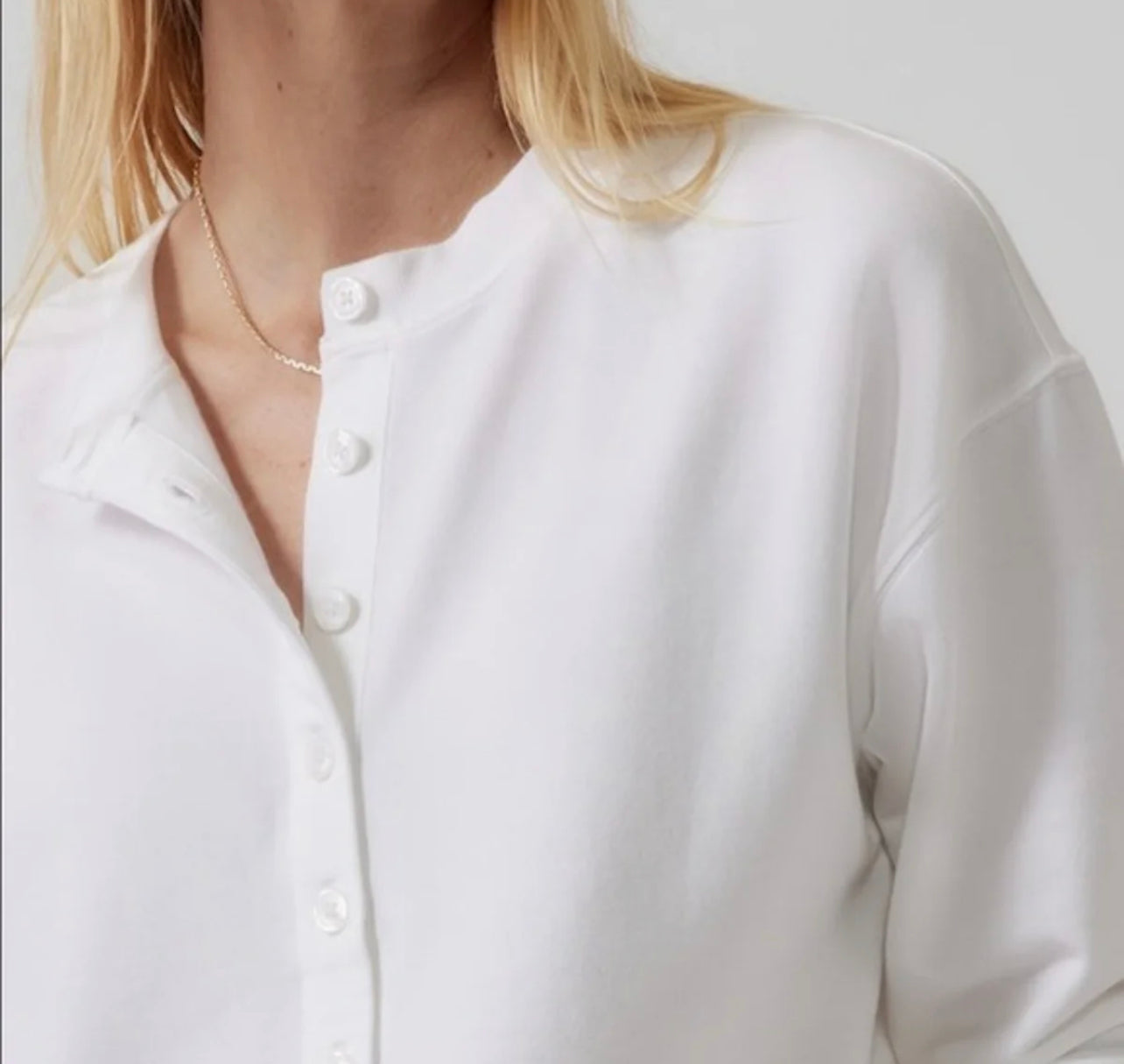 ATHLETA Balance Henley Sweatshirt, Bright White