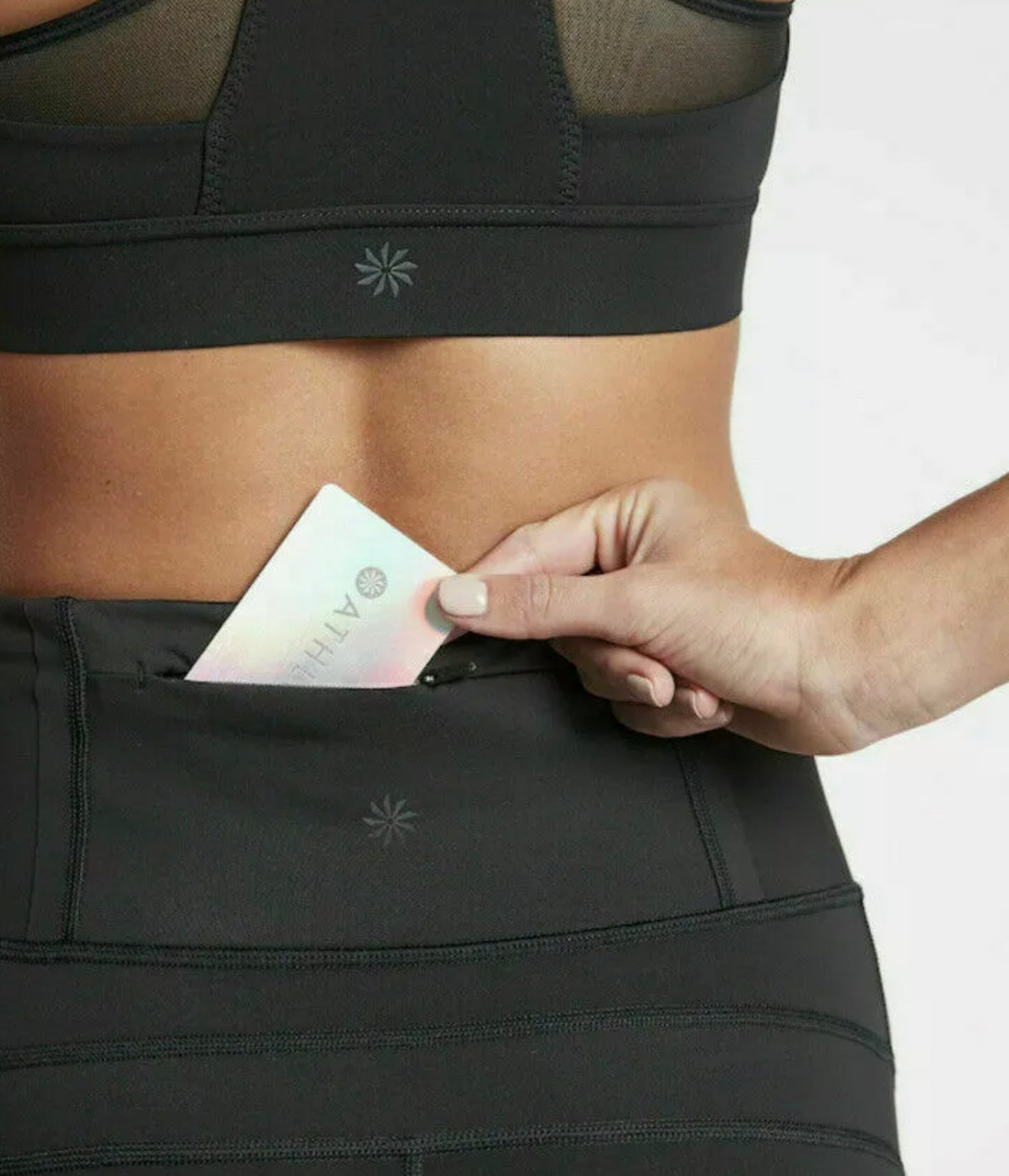 ATHLETA Vitality Rib 7/8 Tight, Black, Large B8