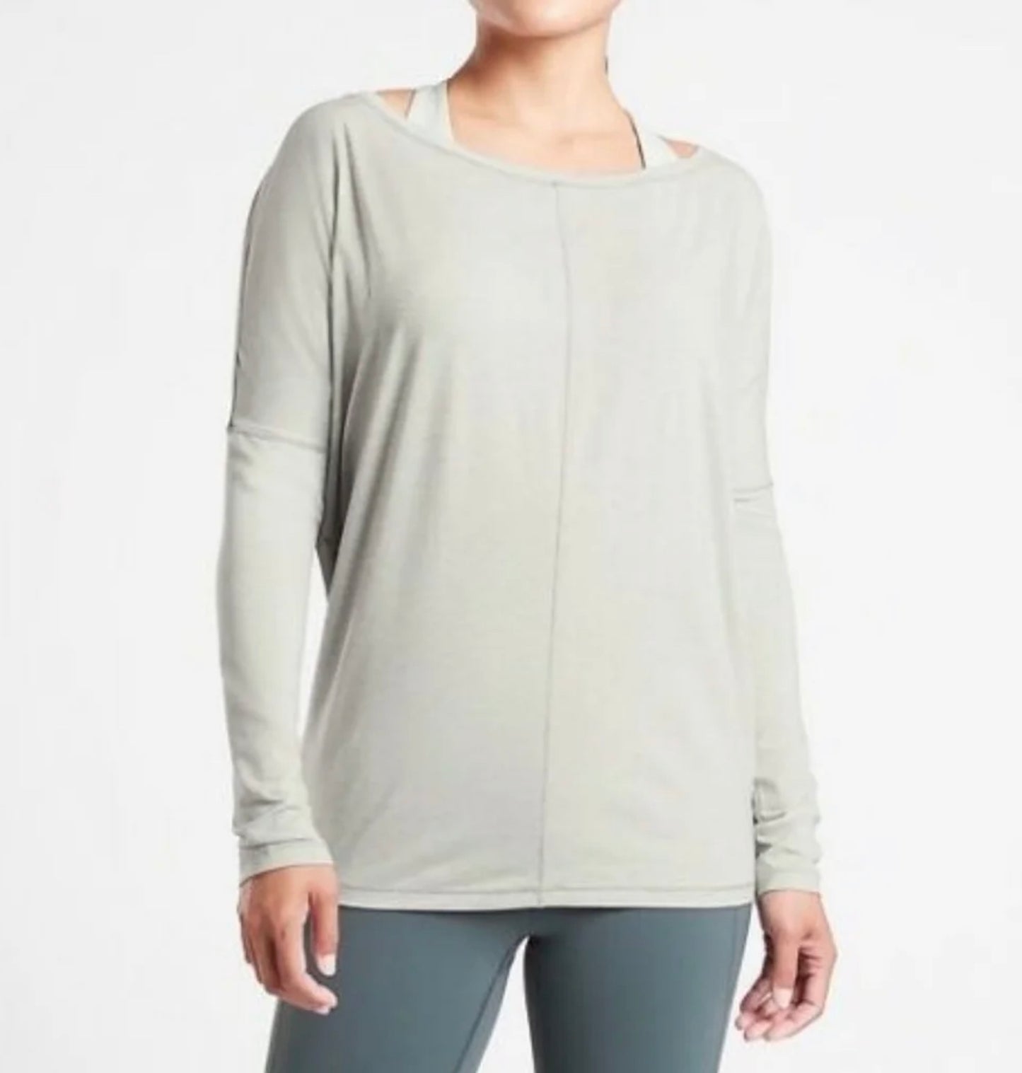 ATHLETA Essence Flow Top, Sage, Medium Tall New! B9