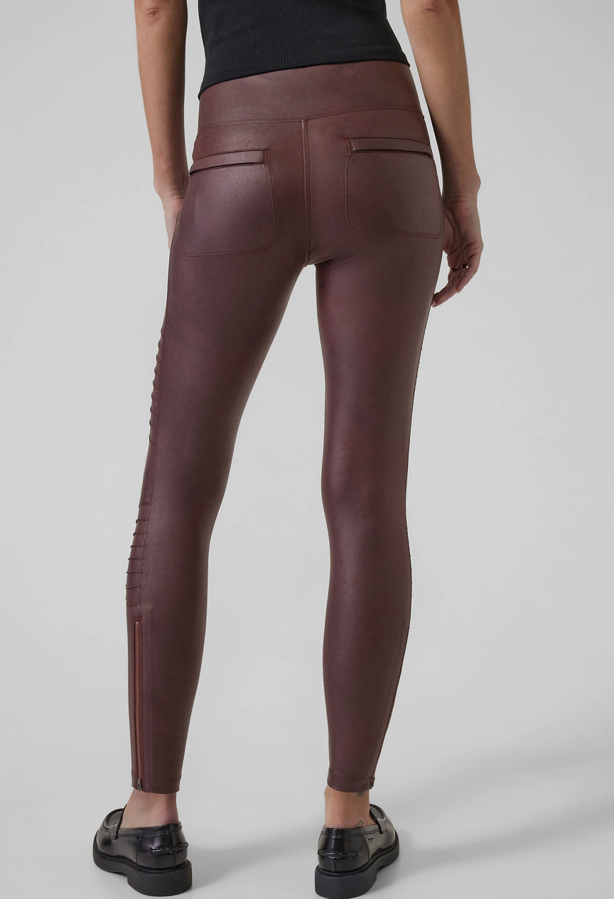 ATHLETA Delancey Gleam Moto Tight, Chocolate A10