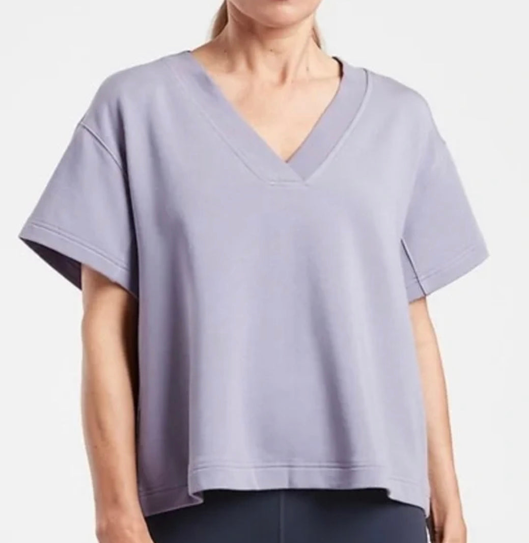 ATHLETA Serenity Sweatshirt Tee, Muted Lilac Violet Medium A4