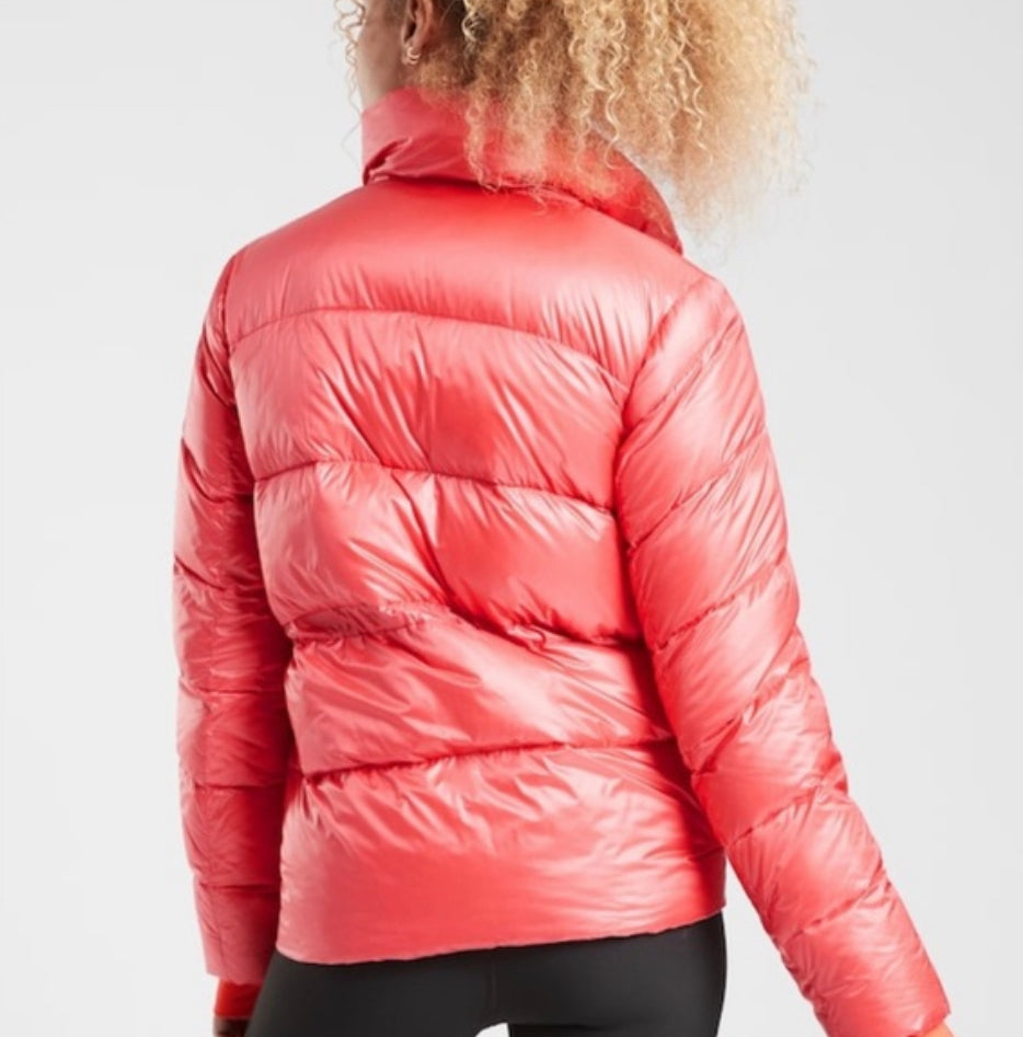 ATHLETA Lofty Down Jacket, Coral (NEW) XS B5