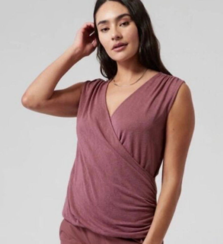 ATHLETA Breezy Wrap Tank Large, New!