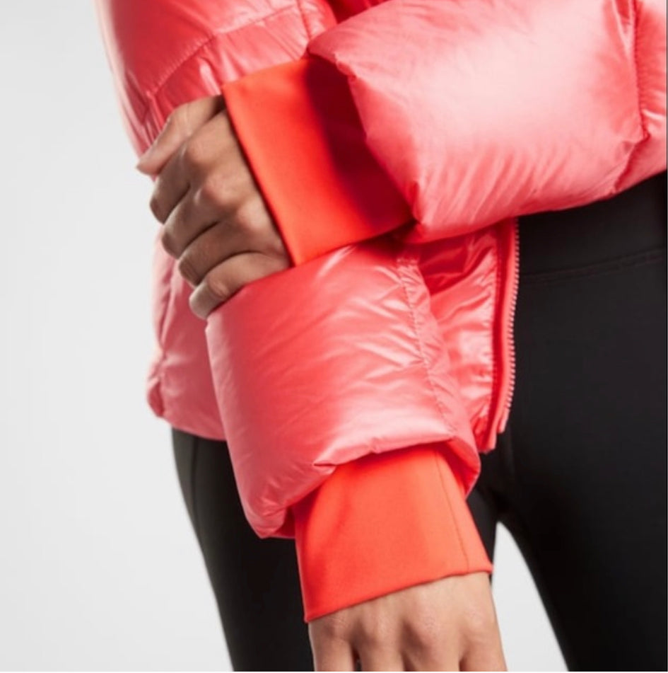 ATHLETA Lofty Down Jacket, Coral (NEW) XS B5