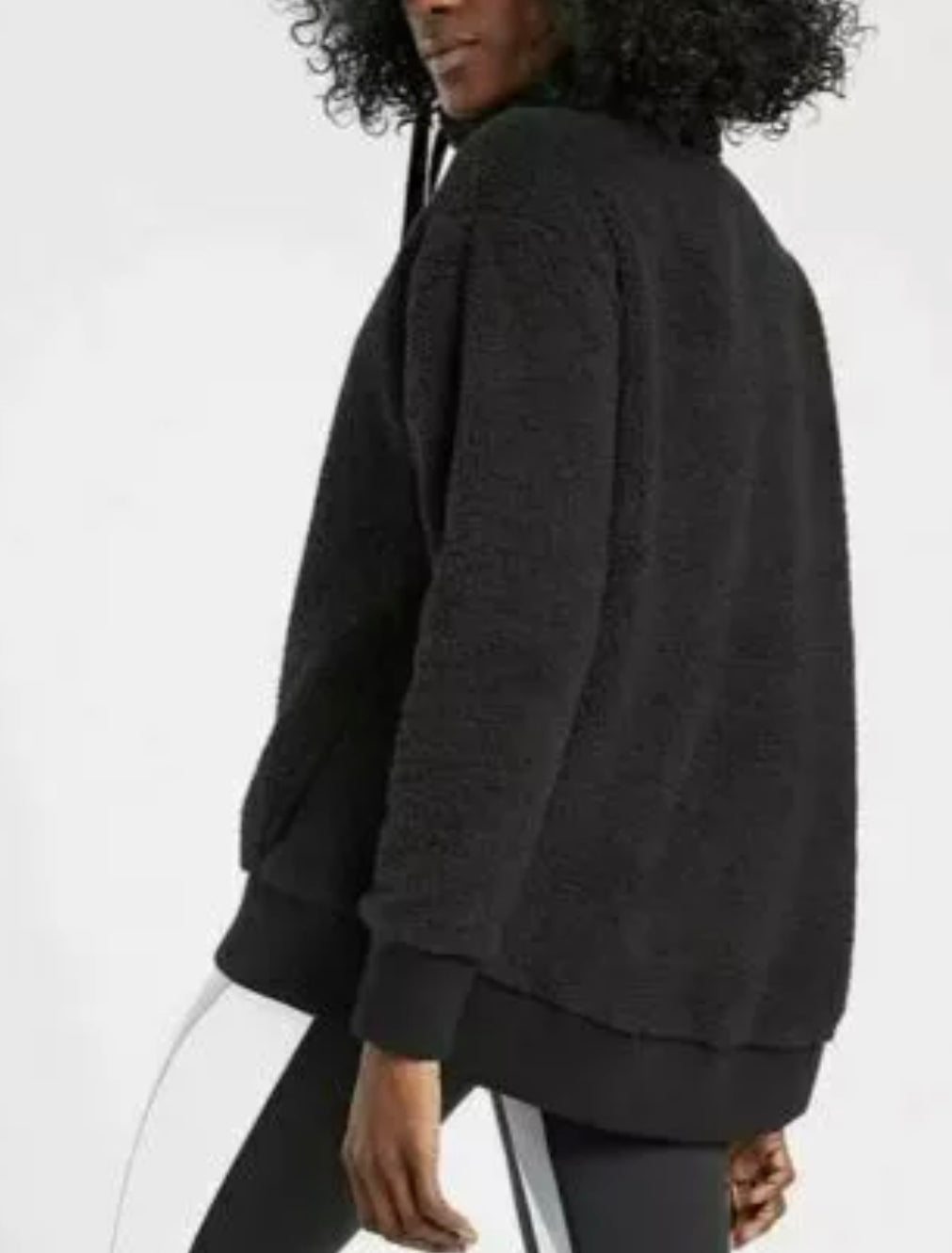 ATHLETA Talus Sherpa Half Zip, Black, XL New! B6