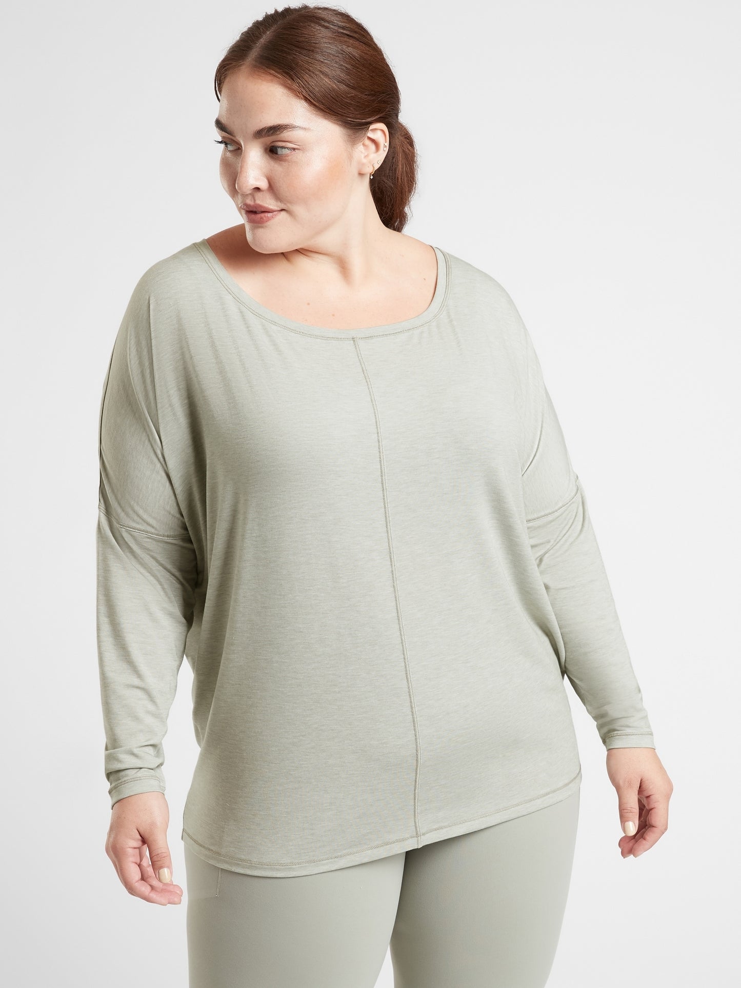 ATHLETA Essence Flow Top, Sage, Medium Tall New! B9