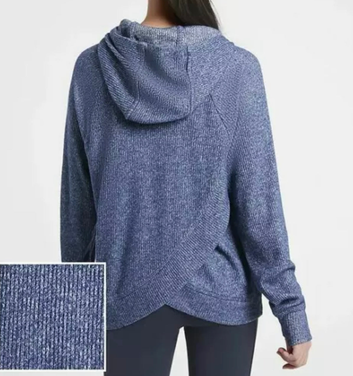 ATHLETA GIRL Cross Back Hooded Top, Navy Blue