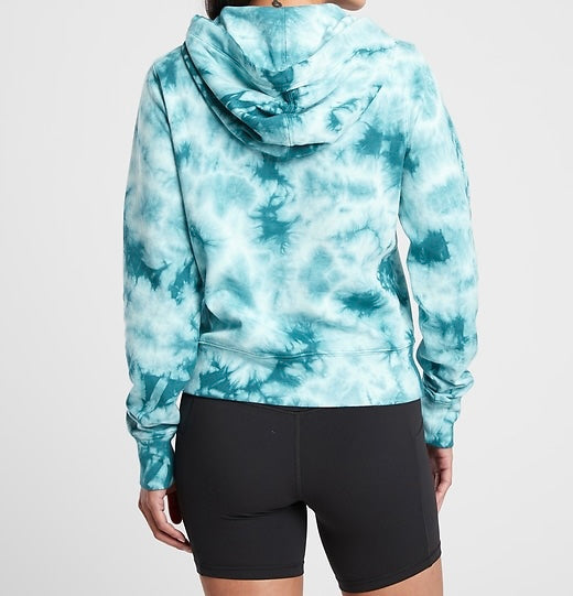 ATHLETA Sundown Tie Dye Hoodie Sweatshirt, Dark Surf Teal NEW! B3