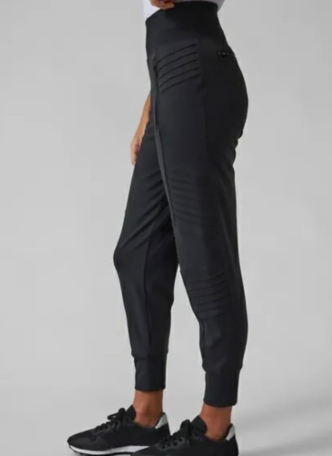ATHLETA Venice Moto Joggers, Large Black NEW! A6