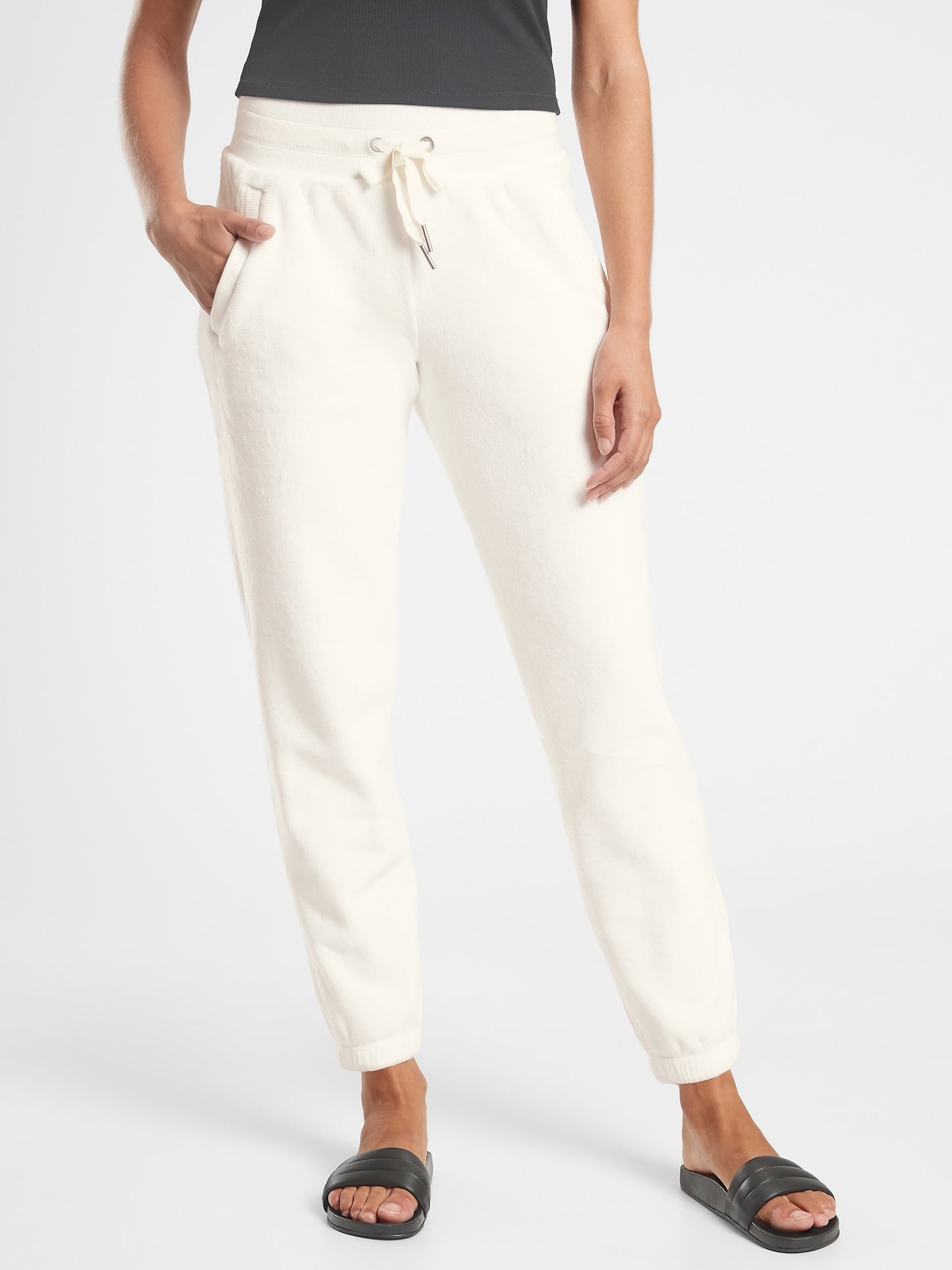 ATHLETA Cozy Karma Recover Jogger, White Small NEW! A8