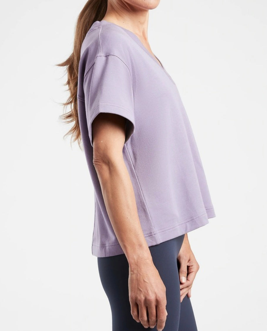ATHLETA Serenity Sweatshirt Tee, Muted Lilac Violet Medium A4