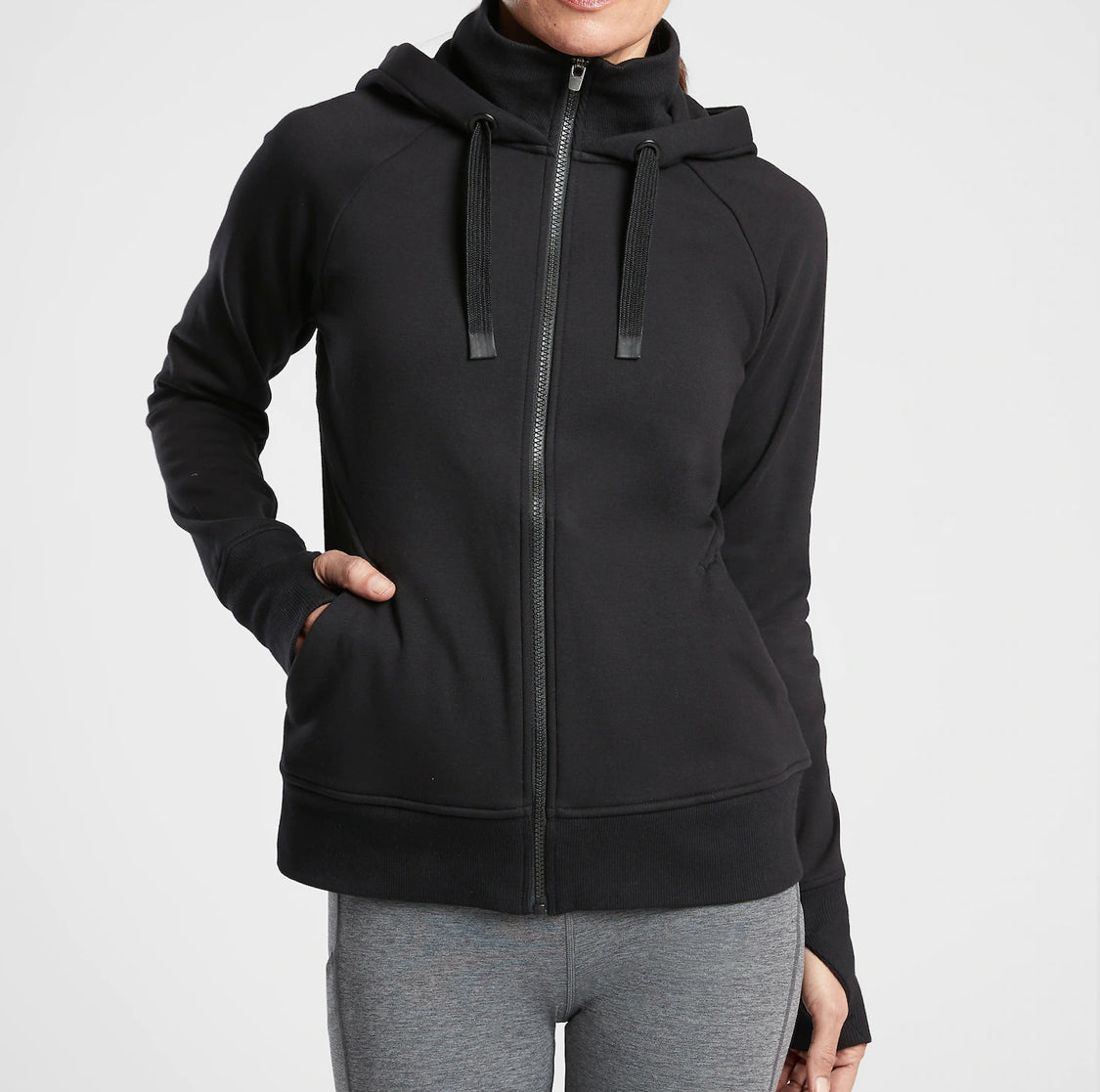 ATHLETA Triumph Hoodie, Black Medium Tall, New! B9