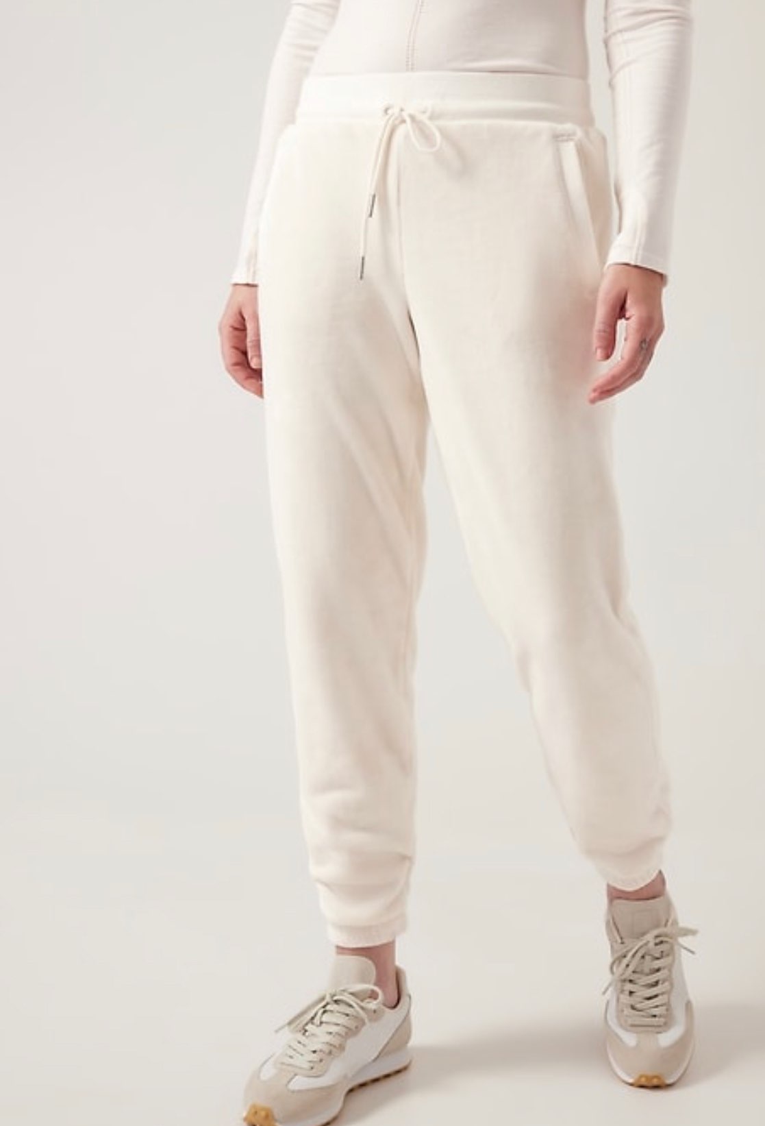 ATHLETA Cozy Karma Recover Jogger, White Small NEW! A8