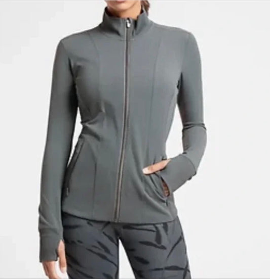 ATHLETA Shanti Jacket Anthracite Grey Medium NEW! B3