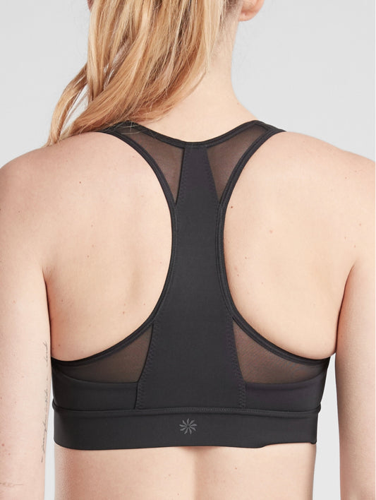 ATHLETA Hustle Bra In Super Sonic Black 32D/DD (NEW)