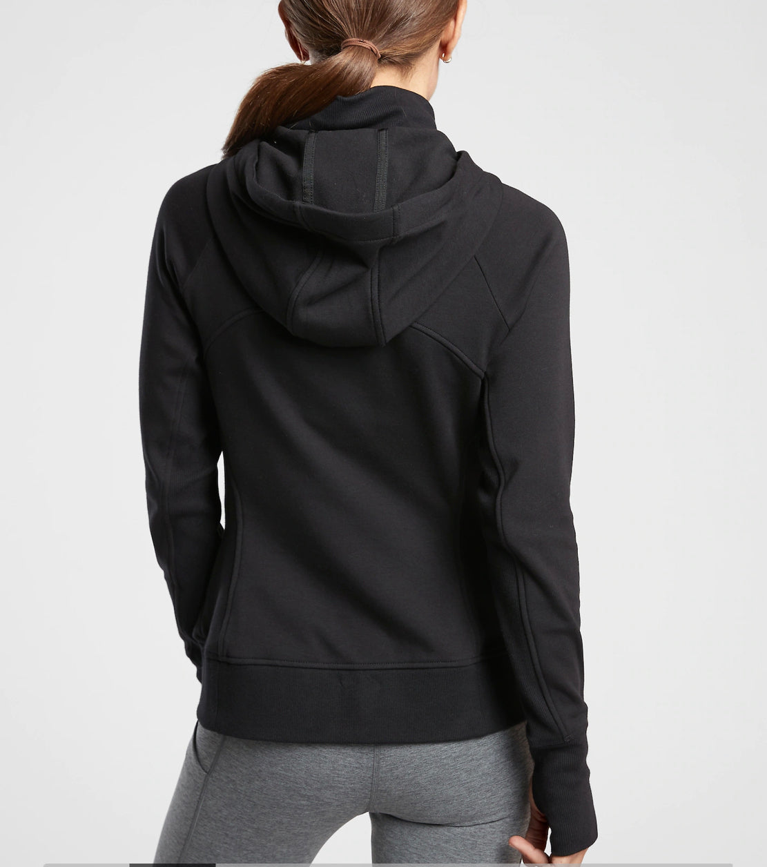 ATHLETA Triumph Hoodie, Black Medium Tall, New! B9