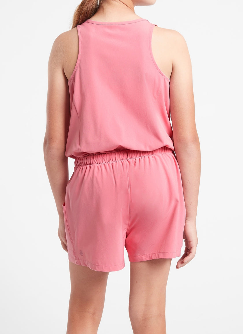 ATHLETA GIRL Play All Day Romper, Antique Rose