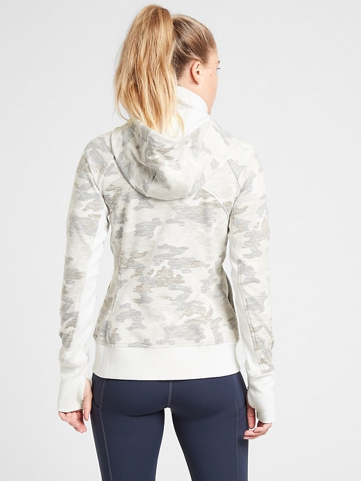 ATHLETA Triumph Hoodie, Gypsum Camo, 1X, New! B9