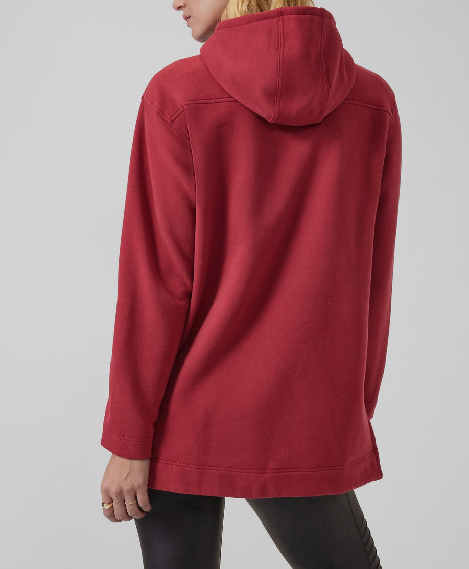 ATHLETA Retroplush Tunic Hoodie, XS, Red New! B10