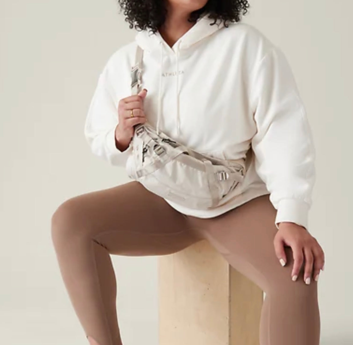 ATHLETA Retroplush Logo Hoodie Sweatshirt