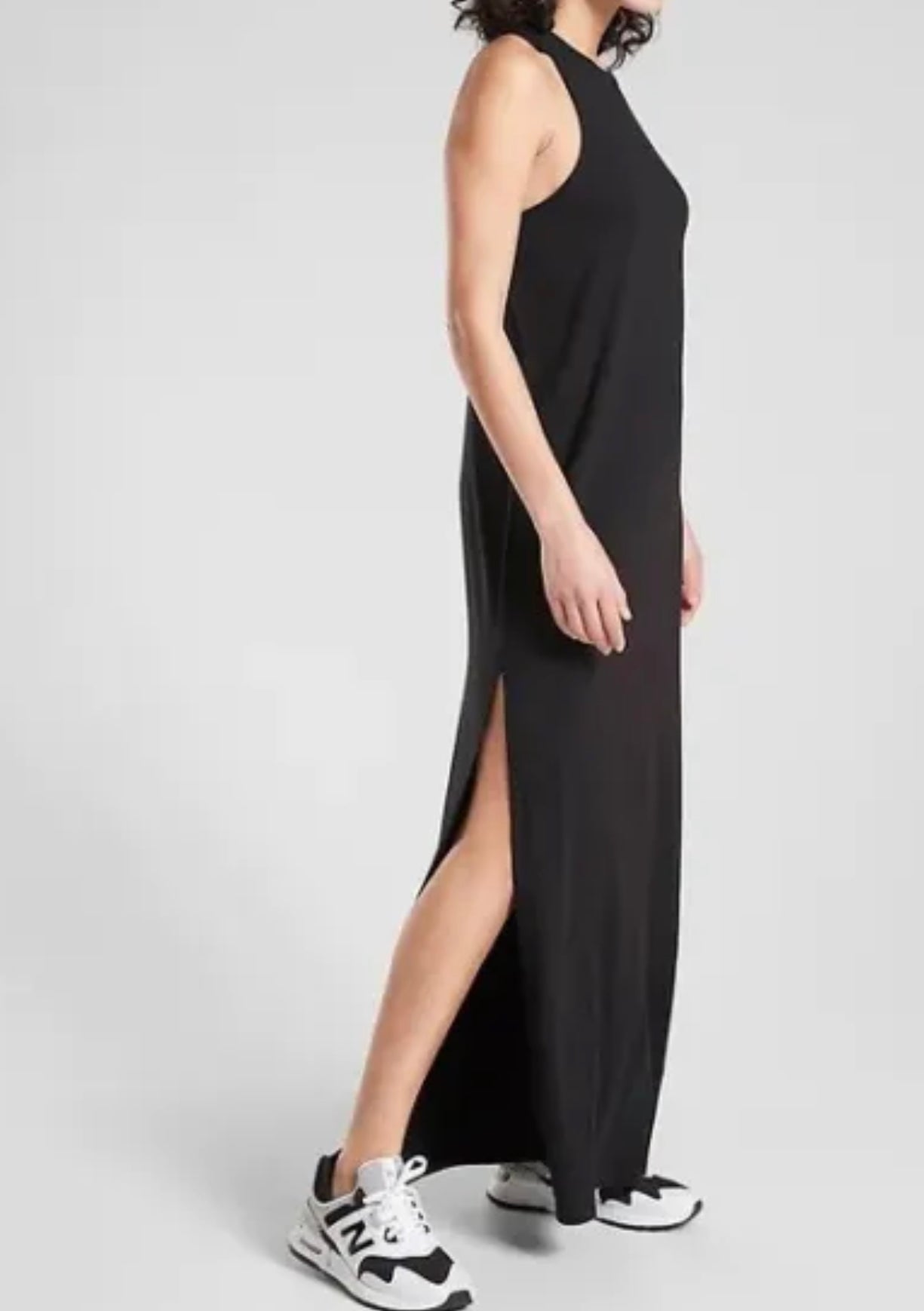 ATHLETA Destination Maxi Dress, Medium Petite, Black, New! B10