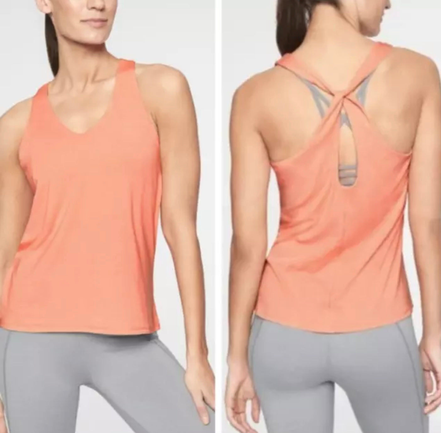 ATHLETA Essence Cross Back Tank, White, Medium NEW! (A2)