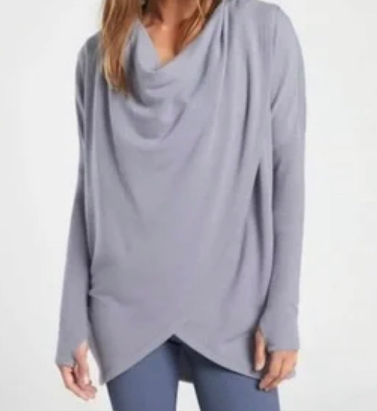 ATHLETA Purana Wrap Sweatshirt, Large, Lavender New! B12