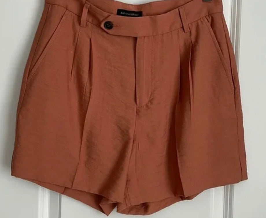 Banana Republic Rayon Pleated Shorts (NEW)Clay 10 A6