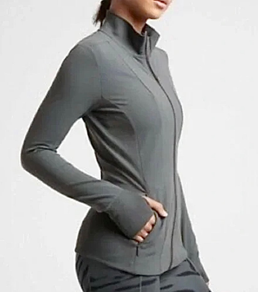 ATHLETA Shanti Jacket Anthracite Grey Medium NEW! B3
