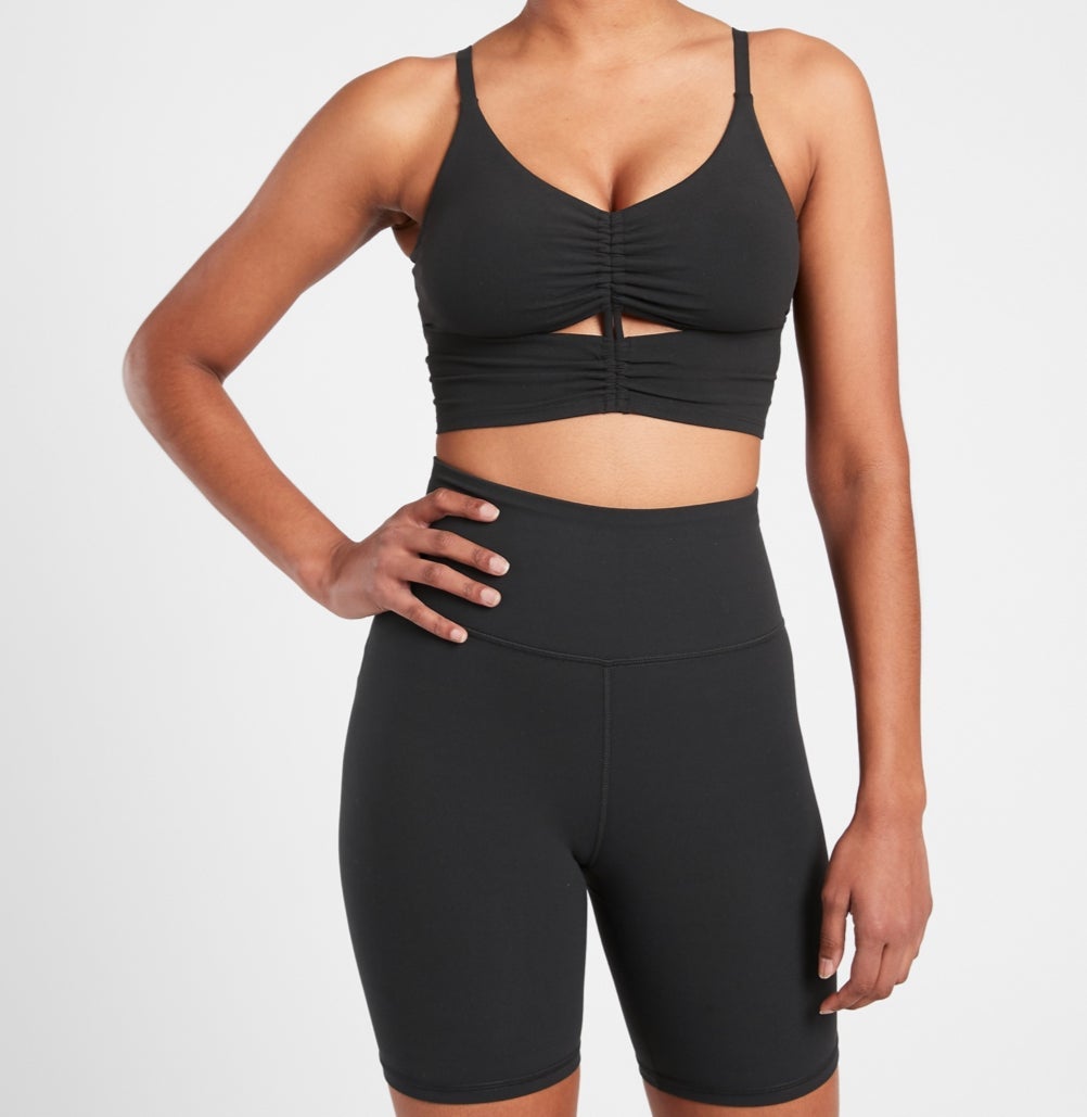 Athleta sports bra 34D black adjustable lightly padded non removable Size  undefined - $27 - From Adriana