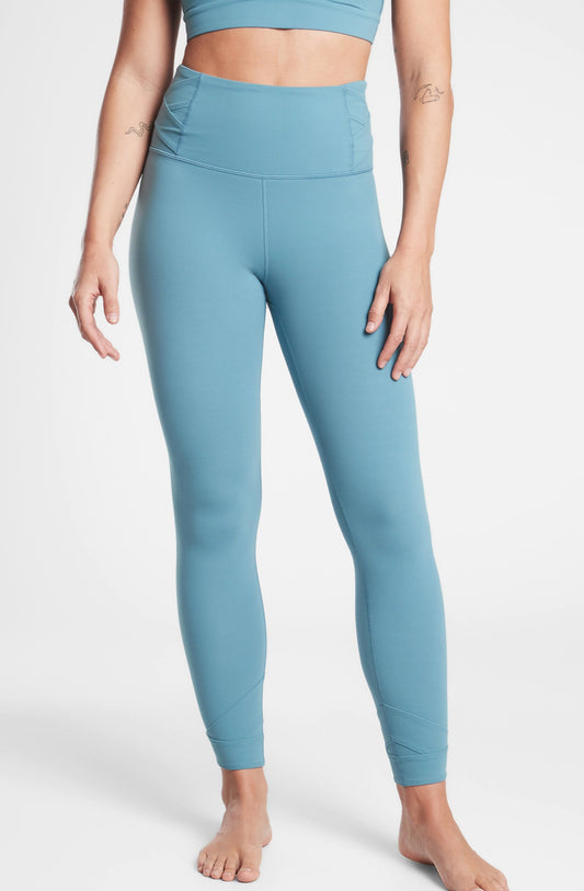 Athleta Elation Pirouette 7/8 Tight, Riviera Blue, XS A10