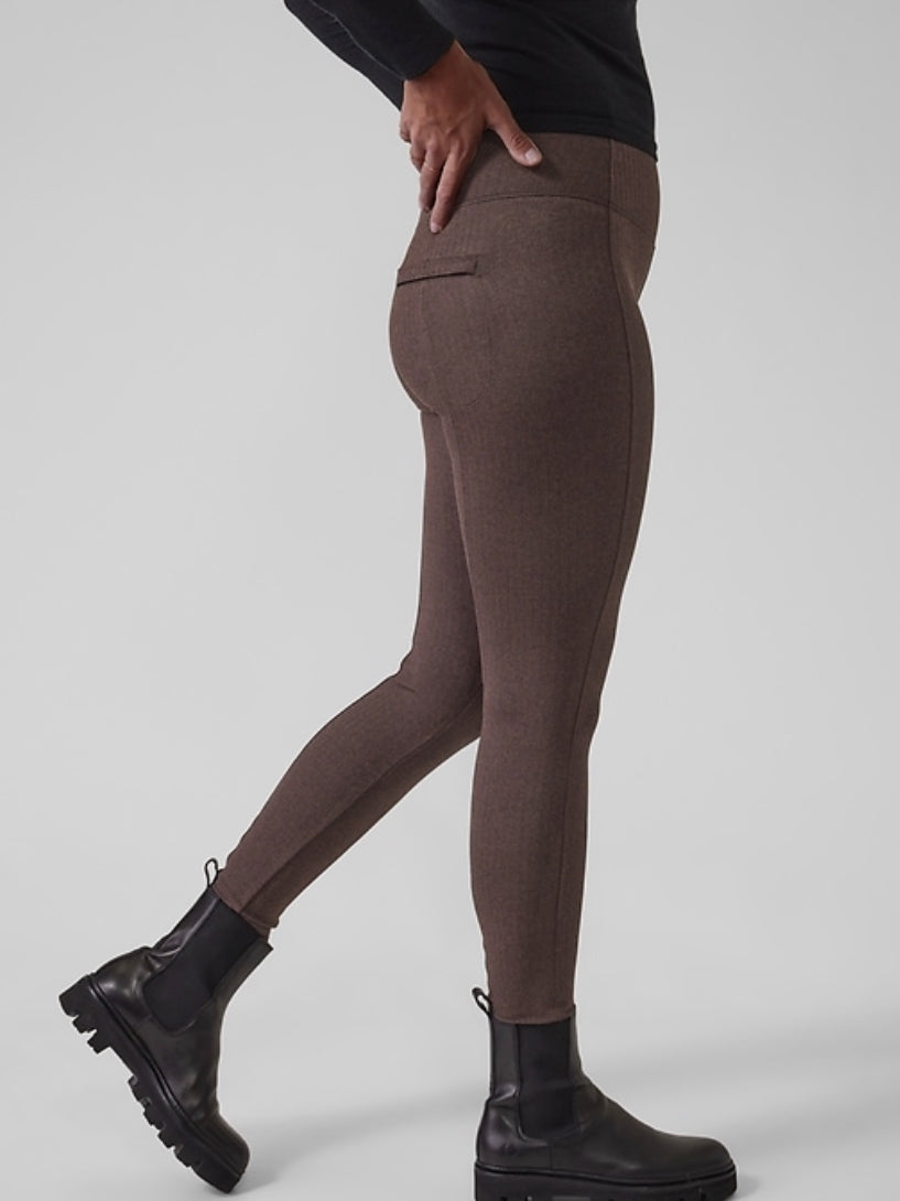 ATHLETA Delancey Herringbone Tight, Brown 1X, A10