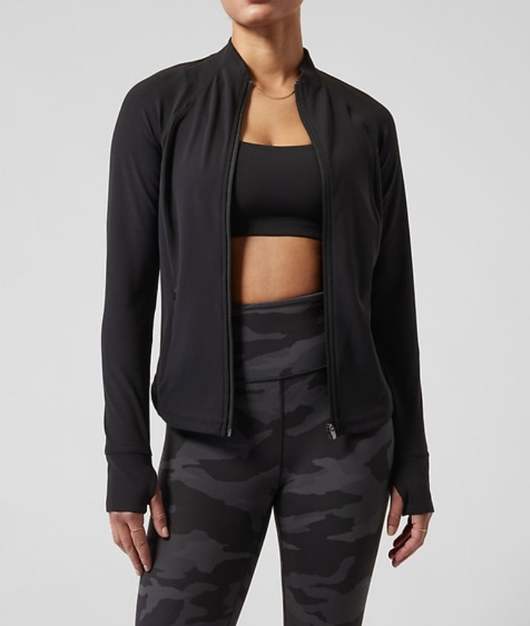 ATHLETA Salutation Jacket, Black, XL New! B11