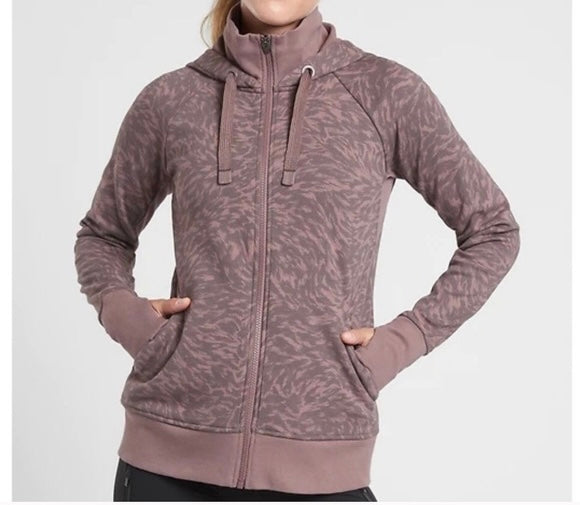 ATHLETA Triumph Printed Hoodie, Smoked Brown