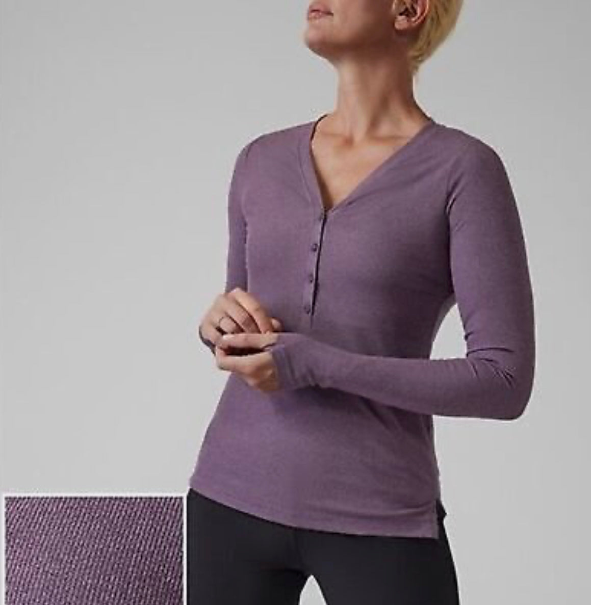 ATHLETA Uptempo Ribbed Henley Top, Palermo Pink – Activejoyboutique