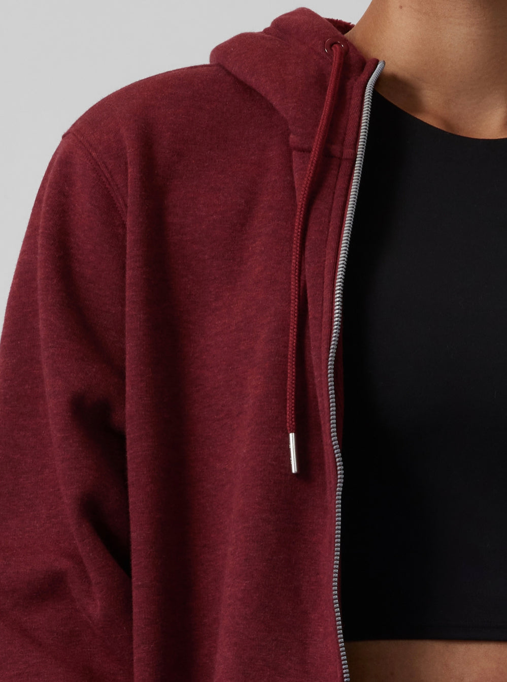 ATHLETA Cozy Karma Full Zip Hoodie, Decadent Red Heather
