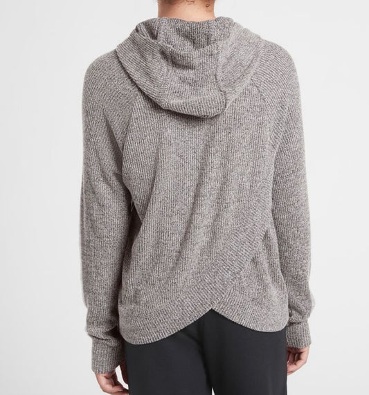 ATHLETA GIRL Cross Back Hooded Top, Charcoal Grey