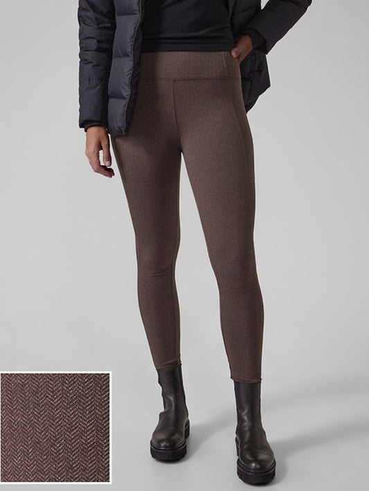 ATHLETA Delancey Herringbone Tight, Brown 1X, A10