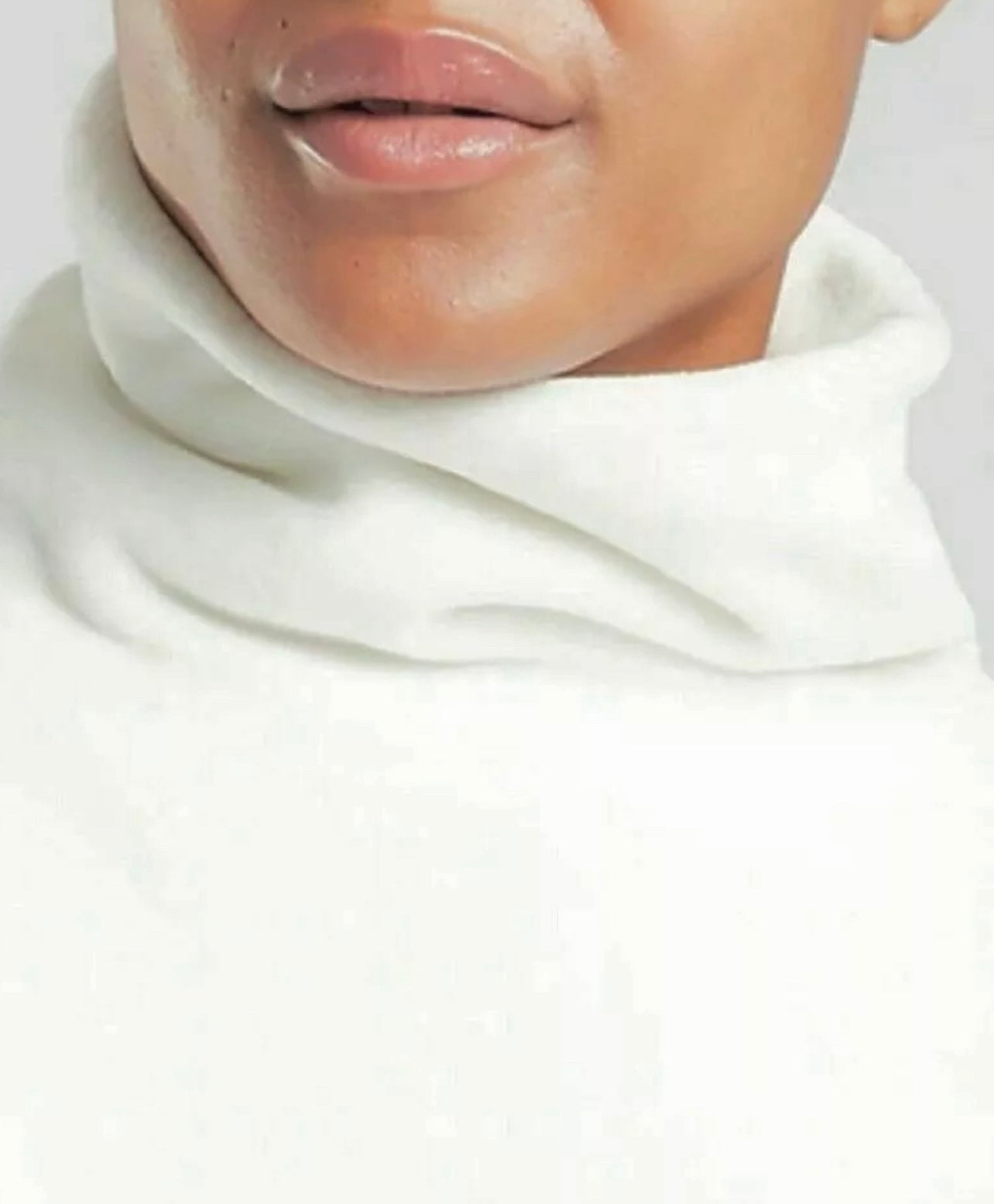 ATHLETA Double Cozy Karma Funnel Neck Sweatshirt, Sea Salt Large New! B9