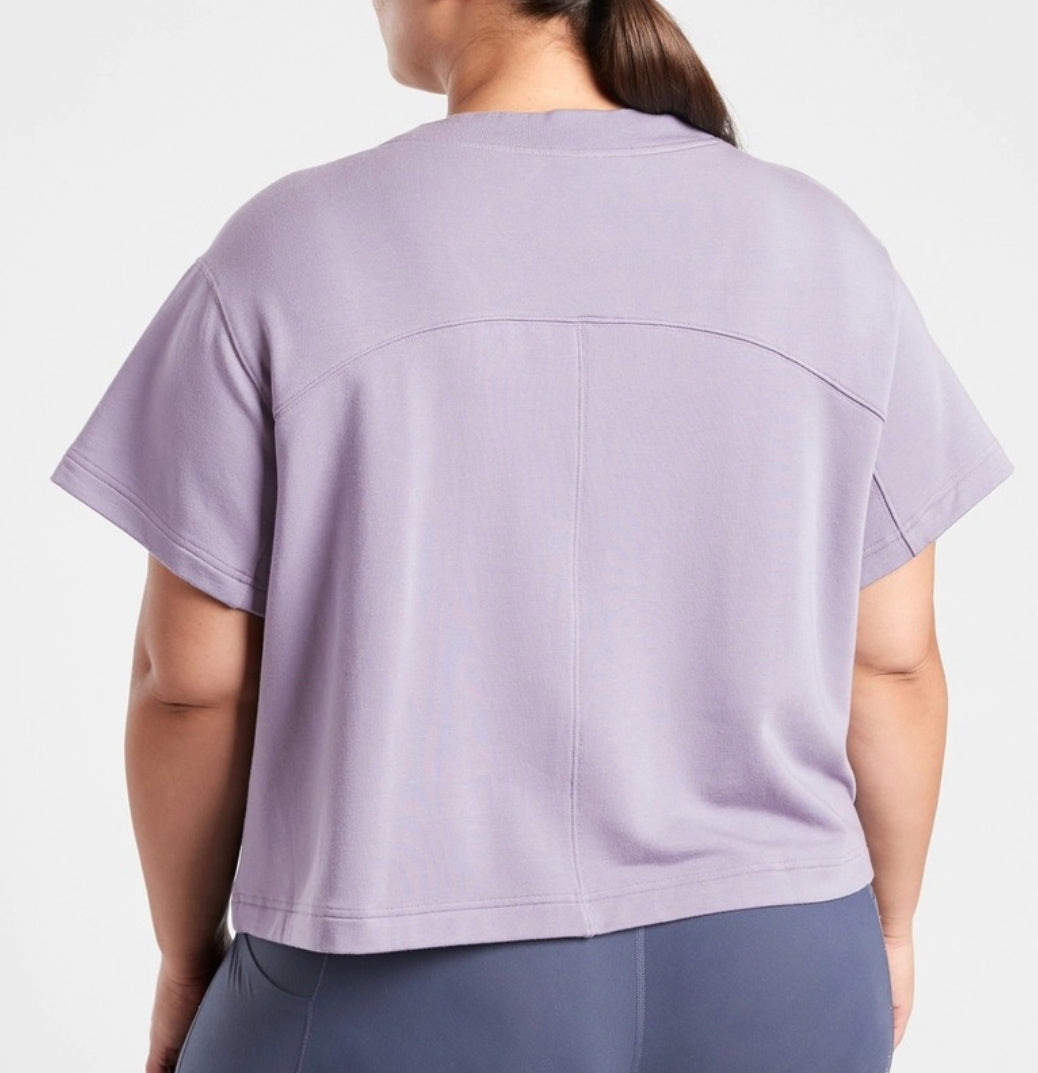 ATHLETA Serenity Sweatshirt Tee, Muted Lilac Violet Medium A4