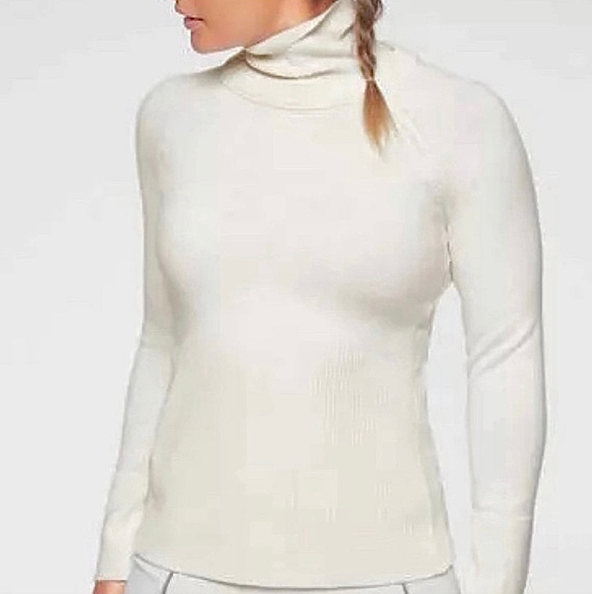 ATHLETA Mesa Hybrid Turtleneck Sweater, Merino Blend, Large New! B1