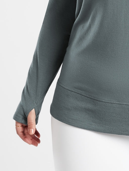 ATHLETA Studio Barre Sweatshirt, Metropolis Grey, Large B3