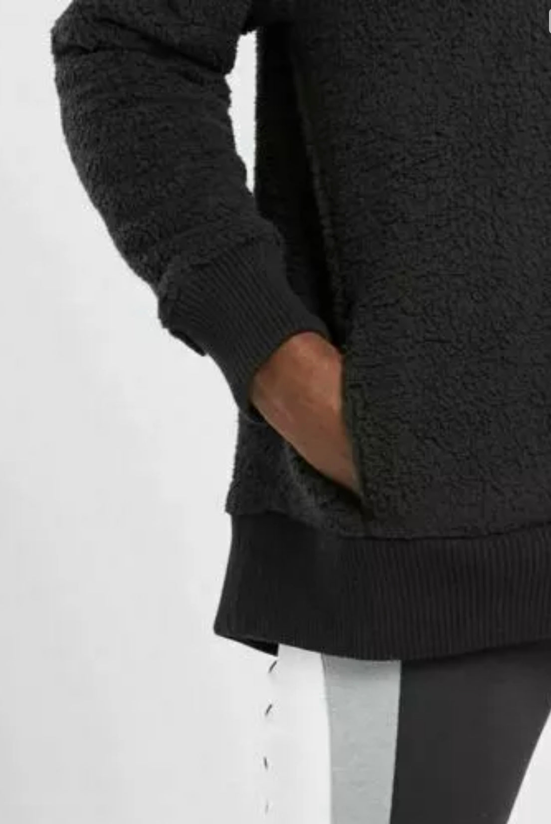 ATHLETA Talus Sherpa Half Zip, Black, XL New! B6