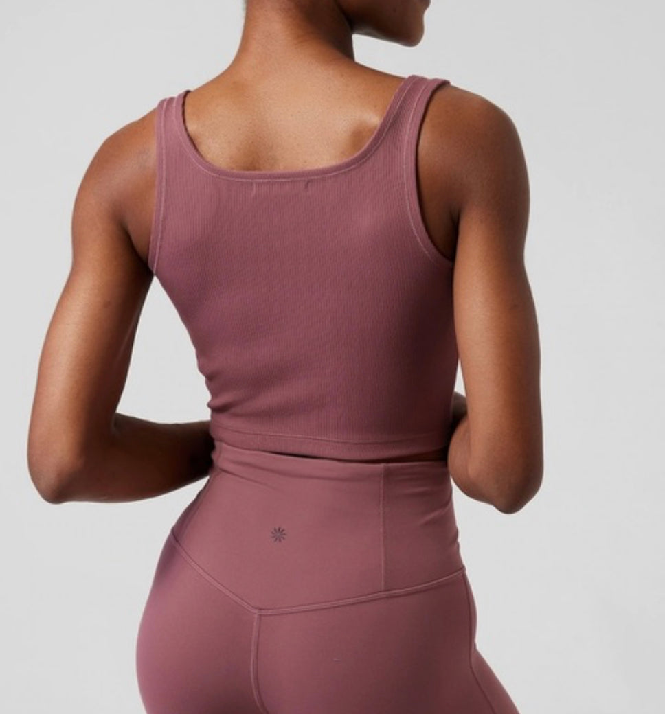 ATHLETA Half Moon Tank, Small, Mauve NEW! A3