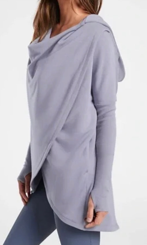 ATHLETA Purana Wrap Sweatshirt, Large, Lavender New! B12