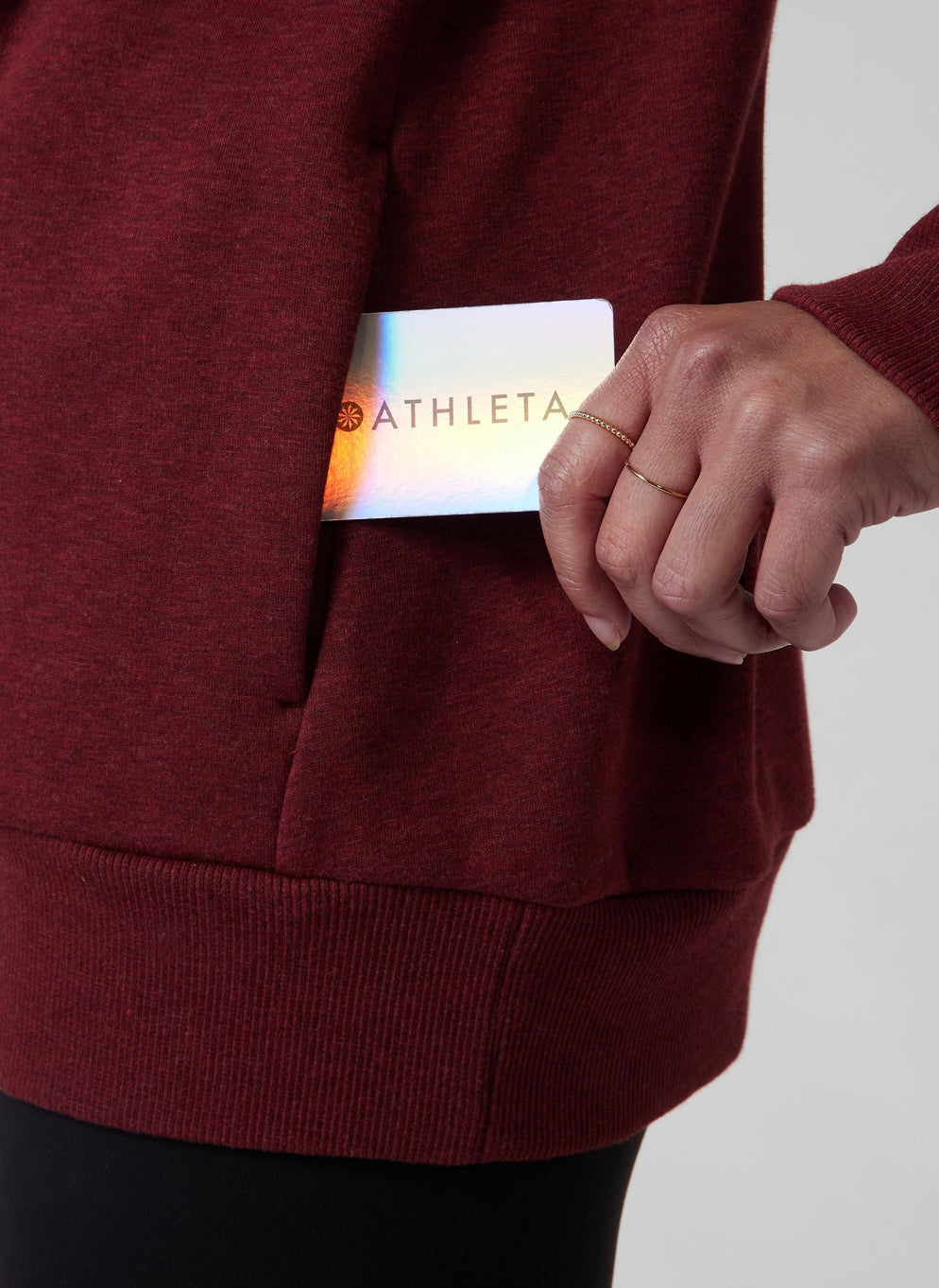 ATHLETA Cozy Karma Full Zip Hoodie, Decadent Red Heather
