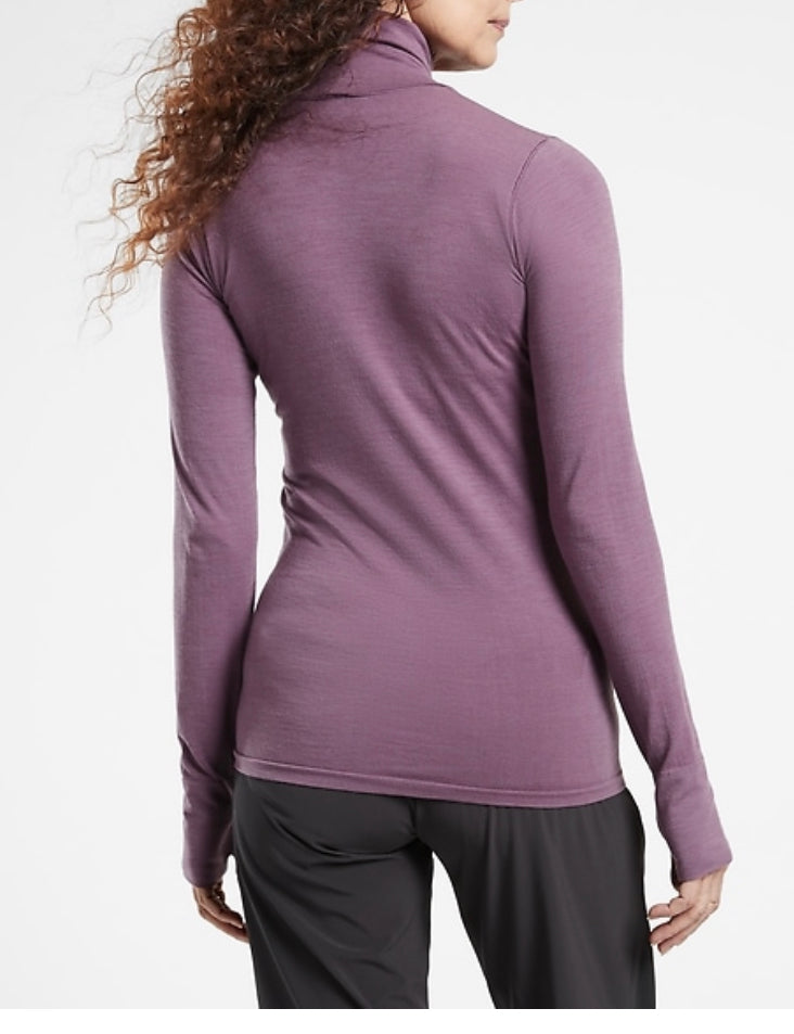 ATHLETA Foresthills Ascent Turtleneck, XL, Dark Sky Violet New! B10