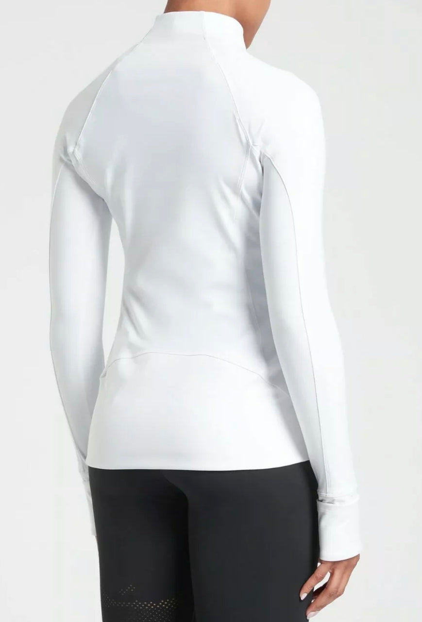 ATHLETA Whittier Peak Half Zip, 2X, White New! B10